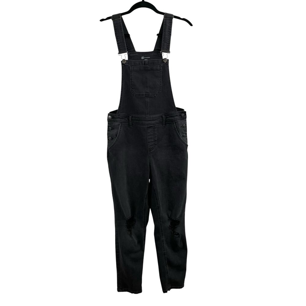 No Boundaries Black Denim Overalls Distressed Junior M Fits Womens S 90s Grunge